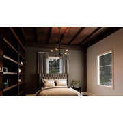 Quoizel Trance 34in 6-Light Chandelier | Industrial Western Bronze and Clear Seedy Glass | Dining Room & Foyer | 34 x 34 x 10.5 in | Model TNC5006WT