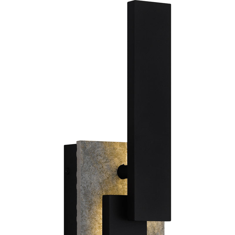 Quoizel Todman 18in LED Outdoor Wall Lantern | Modern Earth Black Coastal Armour Aluminum | Front Door & Porch | 4.5 x 3.5 x 18 in | Model TOD8304EK