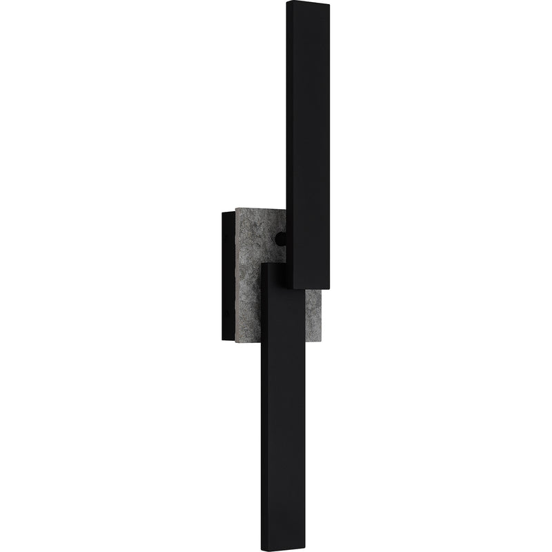 Quoizel Todman 24in LED Outdoor Wall Lantern | Modern Earth Black Coastal Armour Aluminum | Front Door & Porch | 4.5 x 3.5 x 24 in | Model TOD8404EK