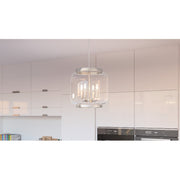 Quoizel Tapley 3 Light Mini Pendant, Polished Nickel/Clear