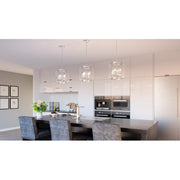 Quoizel Tapley 3 Light Mini Pendant, Polished Nickel/Clear