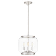 Quoizel Tapley 3 Light Mini Pendant, Polished Nickel/Clear
