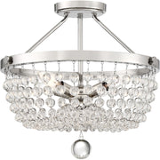 Quoizel Teresa 4 Light Semi-Flush Mount, Polished Nickel
