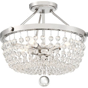 Quoizel Teresa 4 Light Semi-Flush Mount, Polished Nickel