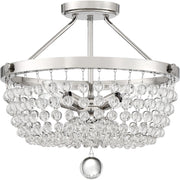 Quoizel Teresa 4 Light Semi-Flush Mount, Polished Nickel