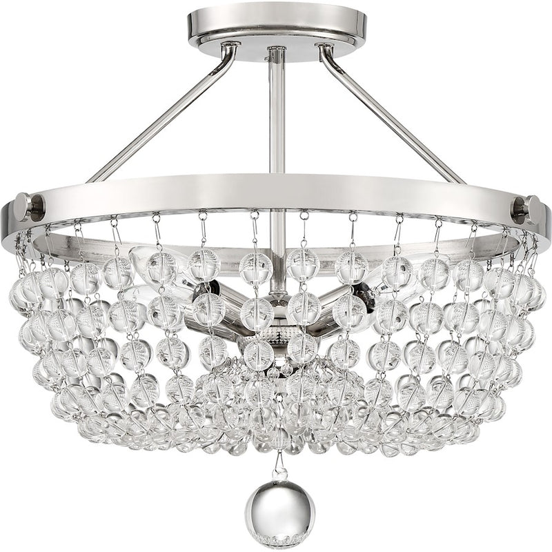 Quoizel Teresa 4 Light Semi-Flush Mount, Polished Nickel