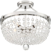 Quoizel Teresa 4 Light Semi-Flush Mount, Polished Nickel