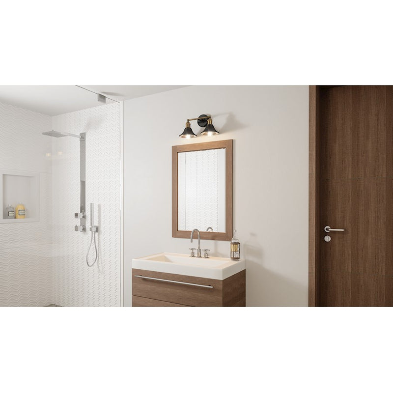 Quoizel Trafalgar 2 Light Bath Vanity, Matte Black/Metal