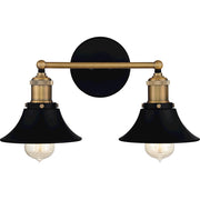 Quoizel Trafalgar 2 Light Bath Vanity, Matte Black/Metal