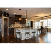 Quoizel Trilogy 8in 1-Light Mini Pendant | Industrial Old Bronze and Clear Seedy Glass | Kitchen Island & Bar | 8 x 8 x 7.5 in | Model TRG1508OZ