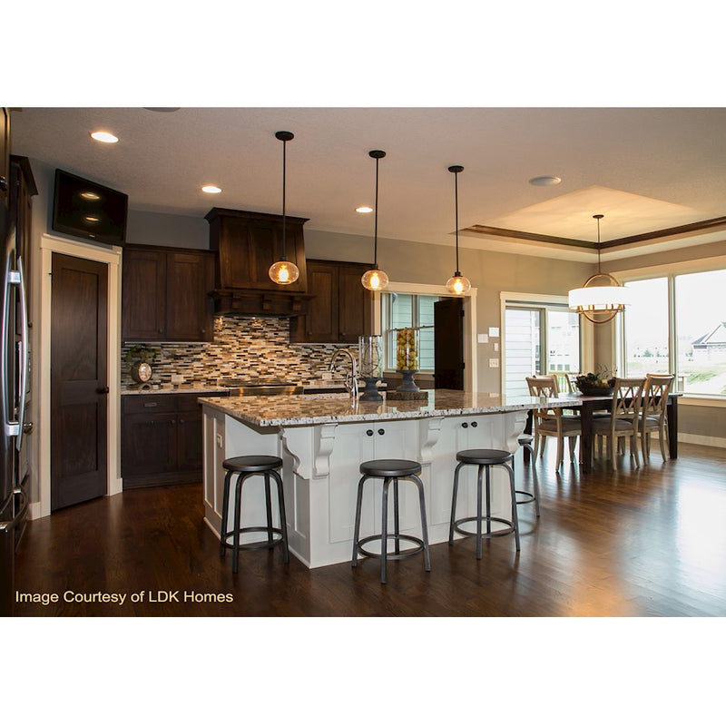 Quoizel Trilogy 8in 1-Light Mini Pendant | Industrial Old Bronze and Clear Seedy Glass | Kitchen Island & Bar | 8 x 8 x 7.5 in | Model TRG1508OZ