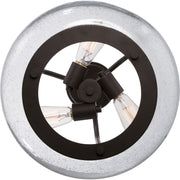 Quoizel Trilogy 16in 3-Light Semi-Flush Mount | Industrial Old Bronze and Clear Seedy Glass | Hallway & Entryway | 16 x 16 x 12 in | Model TRG1716OZ