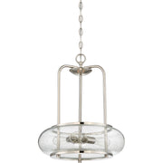 Quoizel Trilogy 16in 3-Light Pendant | Industrial Brushed Nickel and Clear Seedy Glass | Kitchen Island & Dining Room | Model TRG1816BN