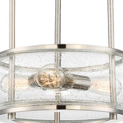 Quoizel Trilogy 16in 3-Light Pendant | Industrial Brushed Nickel and Clear Seedy Glass | Kitchen Island & Dining Room | Model TRG1816BN
