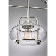Quoizel Trilogy 38in 3-Light Island Chandelier | Industrial Brushed Nickel and Clear Seedy Glass | Kitchen Island & Dining Room | Model TRG338BN