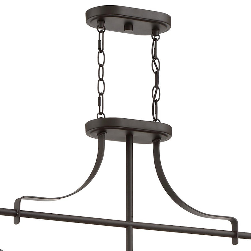 Quoizel Trilogy 38in 3-Light Island Chandelier | Industrial Old Bronze and Clear Seedy Glass | Kitchen Island & Dining Room | Model TRG338OZ