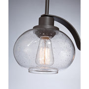 Quoizel Trilogy 22in 3-Light Chandelier | Industrial Old Bronze and Clear Seedy Glass | Dining Room & Foyer | 22 x 22 x 16.5 in | Model TRG5103OZ