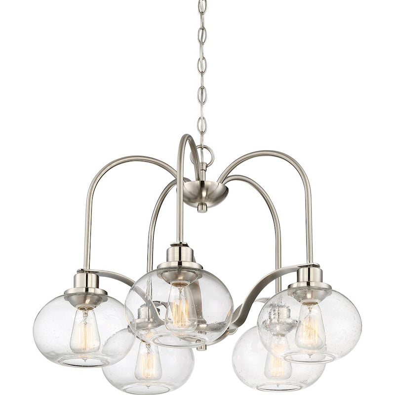 Quoizel Trilogy Dinette Chandelier, 5 Light, Brushed Nickel