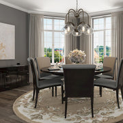 Quoizel Trilogy 26in 5-Light Chandelier | Industrial Old Bronze and Clear Seedy Glass | Dining Room & Foyer | 26.25 x 26.25 x 19 in | Model TRG5105OZ