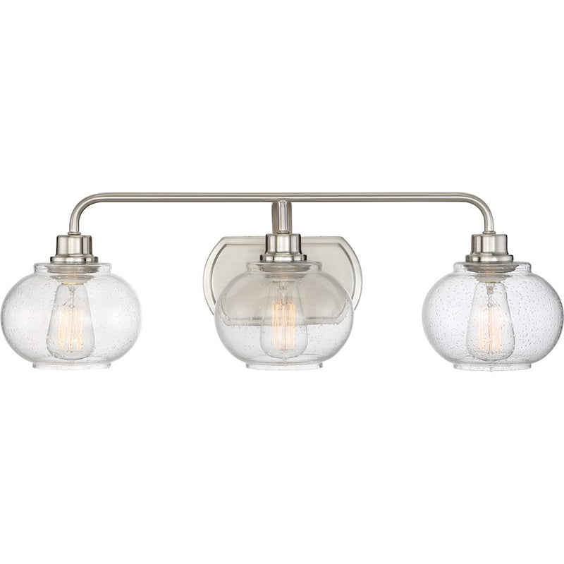 Quoizel Trilogy Bath Light, 3 Light, Brushed Nickel