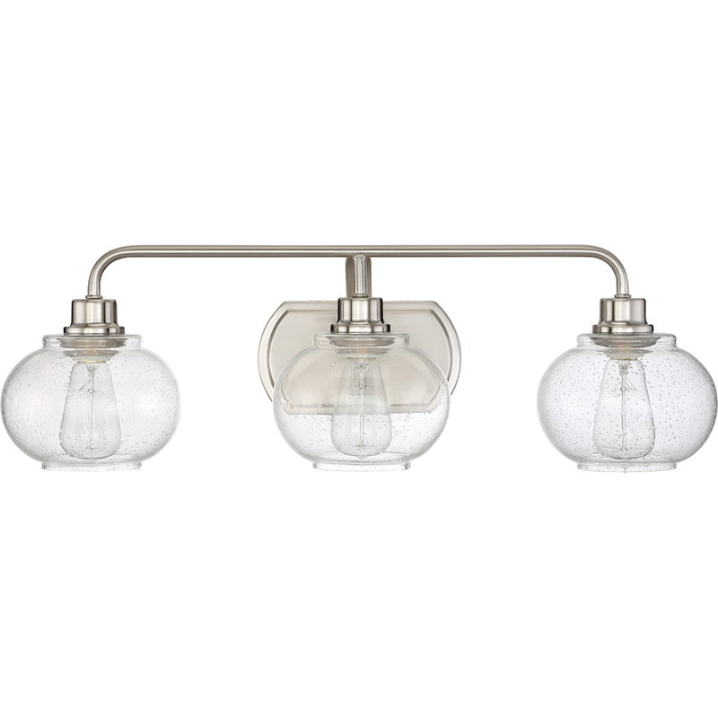 Quoizel Trilogy Bath Light, 3 Light, Brushed Nickel