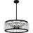 Quoizel Terrarock 5Light Pendant, Matte Black/Clear Ribbed Glass