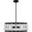 Quoizel Terrarock 5Light Pendant, Matte Black/Clear Ribbed Glass