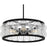 Quoizel Terrarock 5Light Pendant, Matte Black/Clear Ribbed Glass