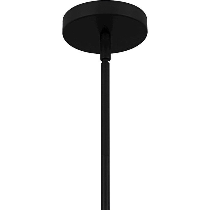 Quoizel Terrarock 5Light Pendant, Matte Black/Clear Ribbed Glass