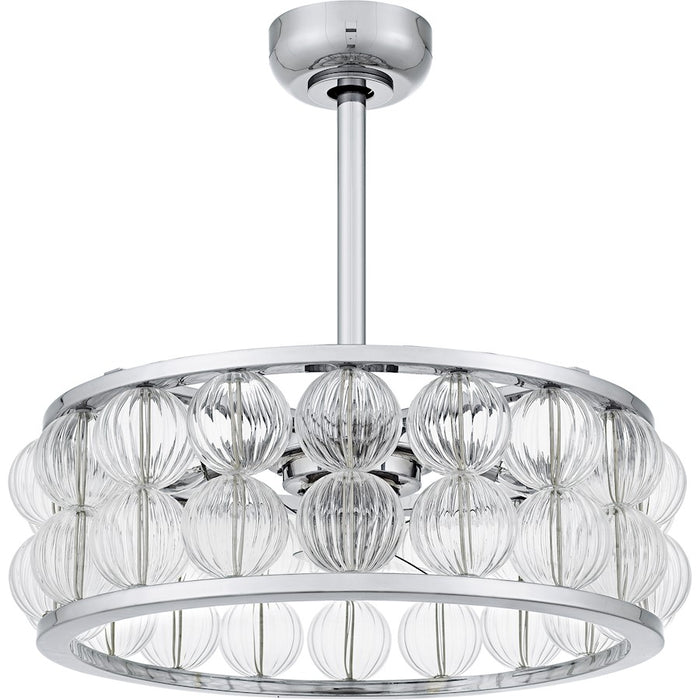 Quoizel Terrarock 4Lt Fandelier, Polished Chrome/Clear Ribbed