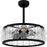 Quoizel Terrarock 4Light Fandelier, Matte Black/Clear Ribbed Glass - TRK3123MBK