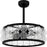 Quoizel Terrarock 4Light Fandelier, Matte Black/Clear Ribbed Glass