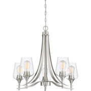 Quoizel 5 Light Towne Chandelier, Brushed Nickel
