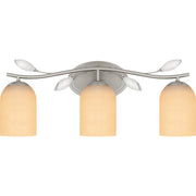 Quoizel Ulysses 24in 3-Light Vanity Light | Modern Brushed Nickel and Opal Etched Hammered Glass | Bathroom & Powder Room | Model ULY8624BN