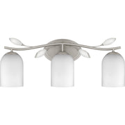 Quoizel Ulysses 24in 3-Light Vanity Light | Modern Brushed Nickel and Opal Etched Hammered Glass | Bathroom & Powder Room | Model ULY8624BN