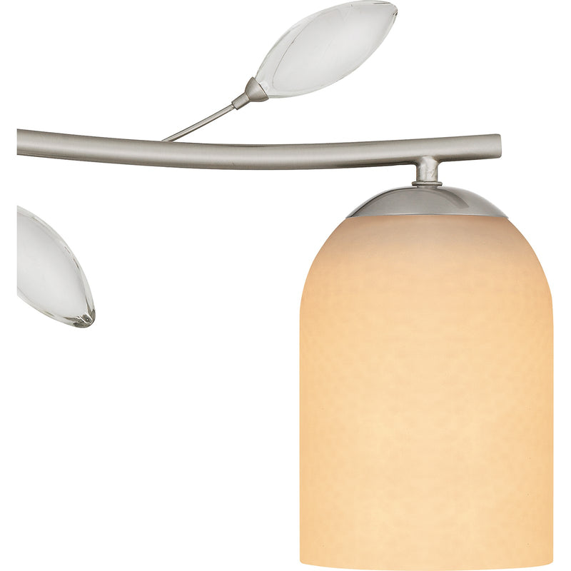 Quoizel Ulysses 34in 4-Light Vanity Light | Brushed Nickel and Opal Etched Hammered Glass | Bathroom Vanity | 33.5 x 6.5 x 9.25 in | Model ULY8634BN