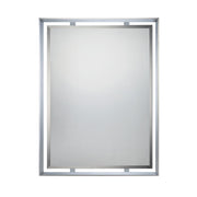 Quoizel Ritz 26 x 34in Rectangular Wall Mirror | Polished Chrome Steel Frame, Beveled Glass | Entryway & Bathroom Vanity | Model UPRZ53426C