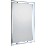 Quoizel Ritz 26 x 34in Rectangular Wall Mirror | Polished Chrome Steel Frame, Beveled Glass | Entryway & Bathroom Vanity | Model UPRZ53426C