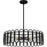 Quoizel Vera 5 Light Pendant, Matte Black/Clear Glacier Glass