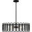 Quoizel Vera 5 Light Pendant, Matte Black/Clear Glacier Glass