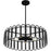 Quoizel Vera 5 Light Pendant, Matte Black/Clear Glacier Glass