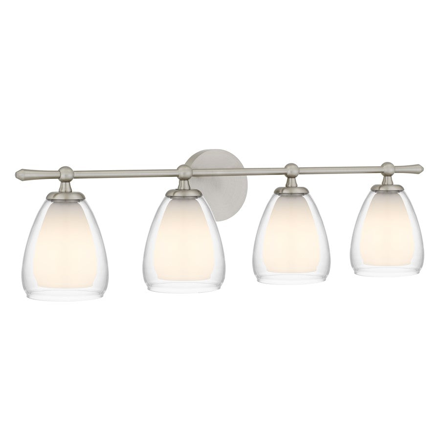Quoizel Vivienne 4-Lt Brushed Nickel Vanity Light, Brushed Nickel - VIV8632BN