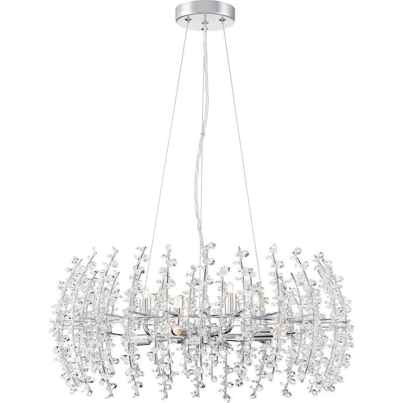 Quoizel Valla 8 Light Pendant, Polished Chrome