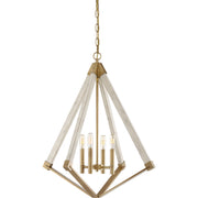 Quoizel Viewpoint 24in 4-Light Pendant | Vintage Weathered Brass and Whitewashed Wood | Kitchen Island & Dining Room | Model VP5204WS