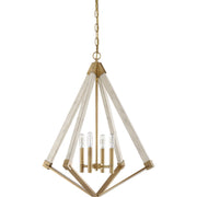Quoizel Viewpoint 24in 4-Light Pendant | Vintage Weathered Brass and Whitewashed Wood | Kitchen Island & Dining Room | Model VP5204WS