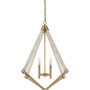 Quoizel Viewpoint 24in 4-Light Pendant | Vintage Weathered Brass and Whitewashed Wood | Kitchen Island & Dining Room | Model VP5204WS