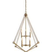 Quoizel 8 Light View Point Foyer Piece, Weathered Brass