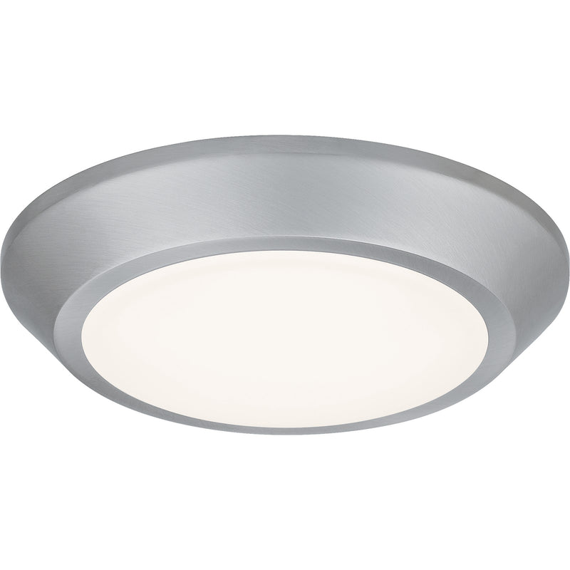Quoizel Verge 5.5in LED Flush Mount | Brushed Nickel and White Acrylic | Hallway & Closet Ceiling Light | 5.5 x 5.5 x 1 in | Model VRG1605BN