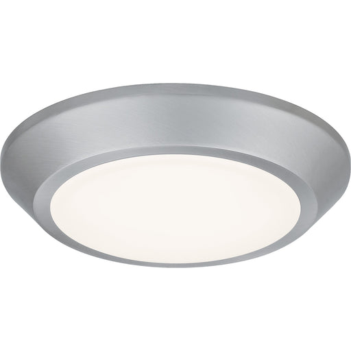 Quoizel Verge 5.5in LED Flush Mount | Brushed Nickel and White Acrylic | Hallway & Closet Ceiling Light | 5.5 x 5.5 x 1 in | Model VRG1605BN