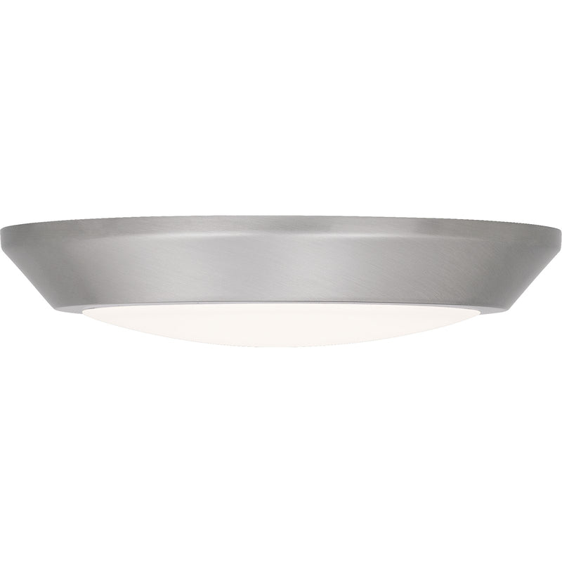 Quoizel Verge 5.5in LED Flush Mount | Brushed Nickel and White Acrylic | Hallway & Closet Ceiling Light | 5.5 x 5.5 x 1 in | Model VRG1605BN